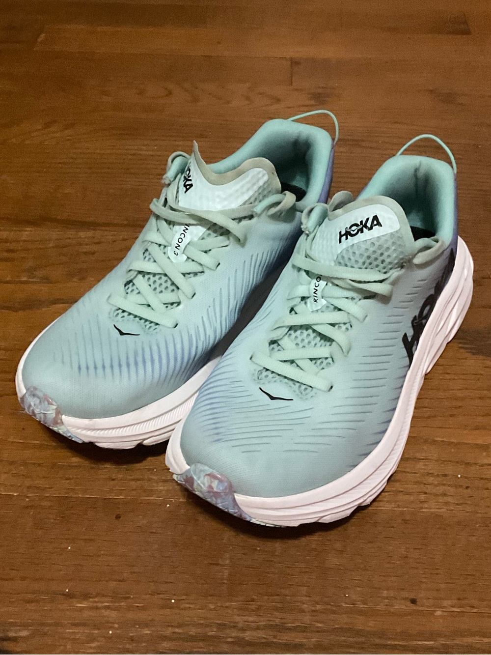 Hoka One One Ricon 3. Seafoam Airy Blue.In Good Used Condition. Women’s 8.
